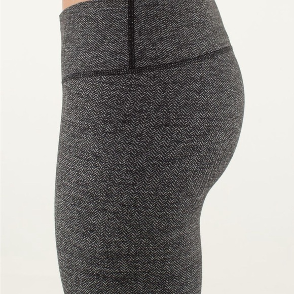 Leggings Lululemon Wunder Under Pant Heathered Herringbone Heathered Black 8 - Picture 6 of 14